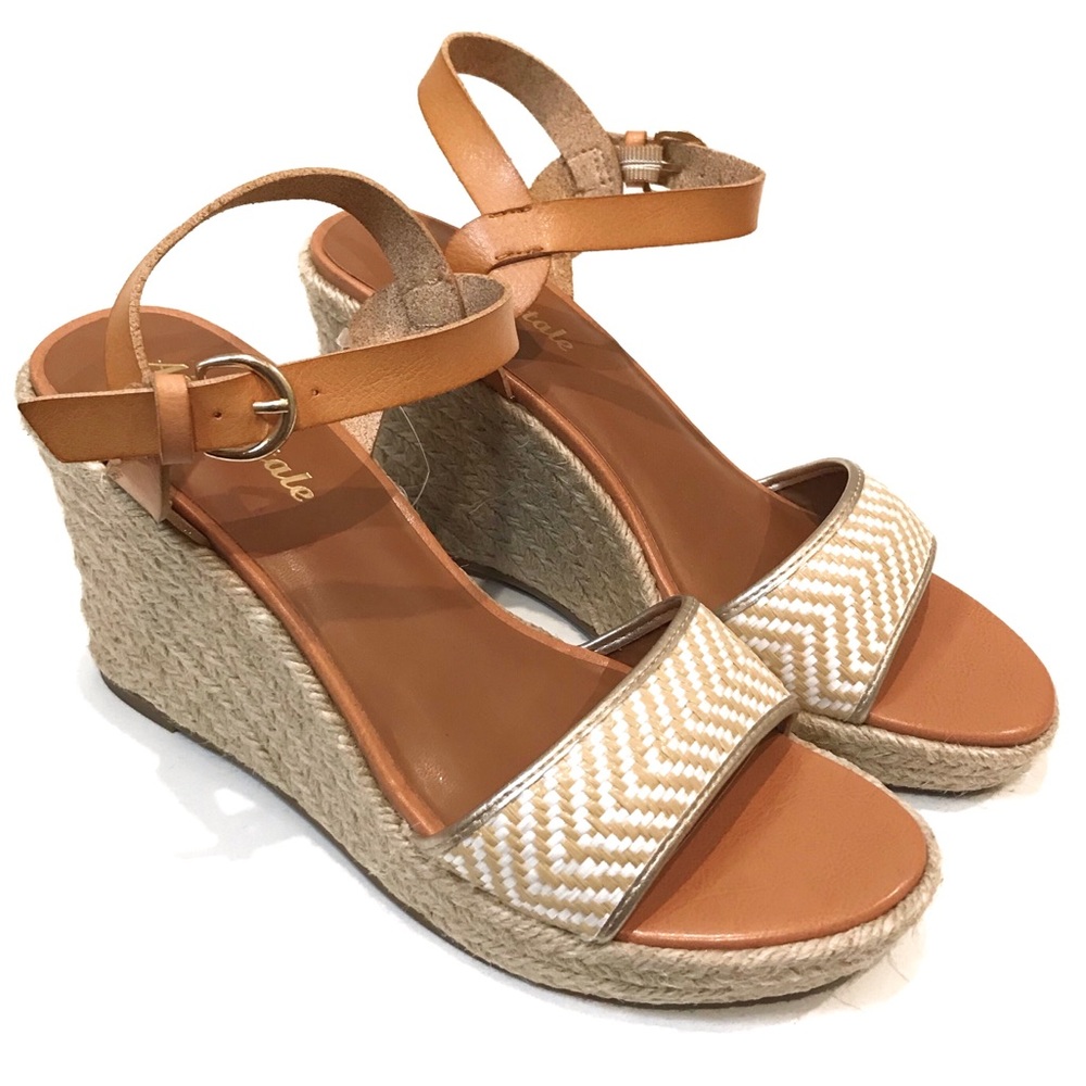 NWT Aeropostale Brown Espadrille Wedge Sandals 7.5 - Picture 1 of 5
